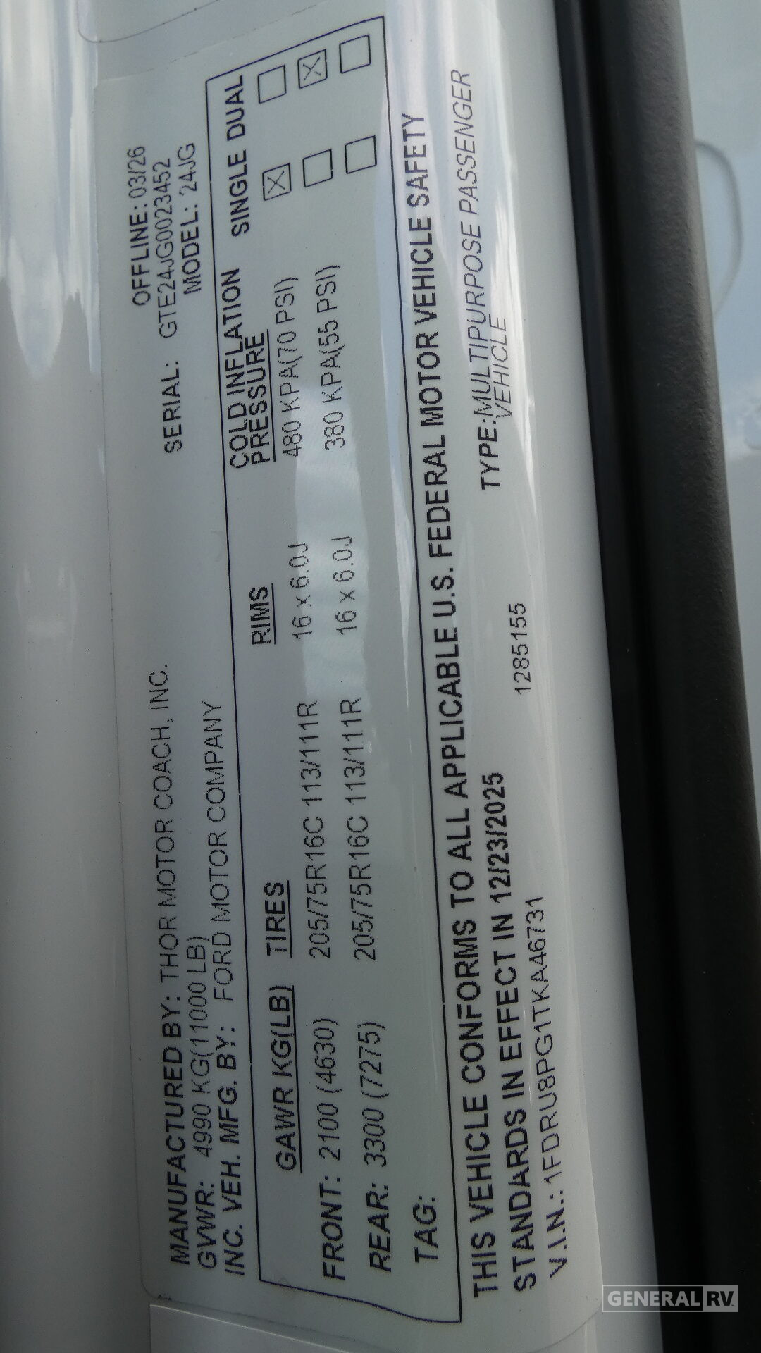 2026 Thor Motor Coach Gemini AWD 24JG for Sale