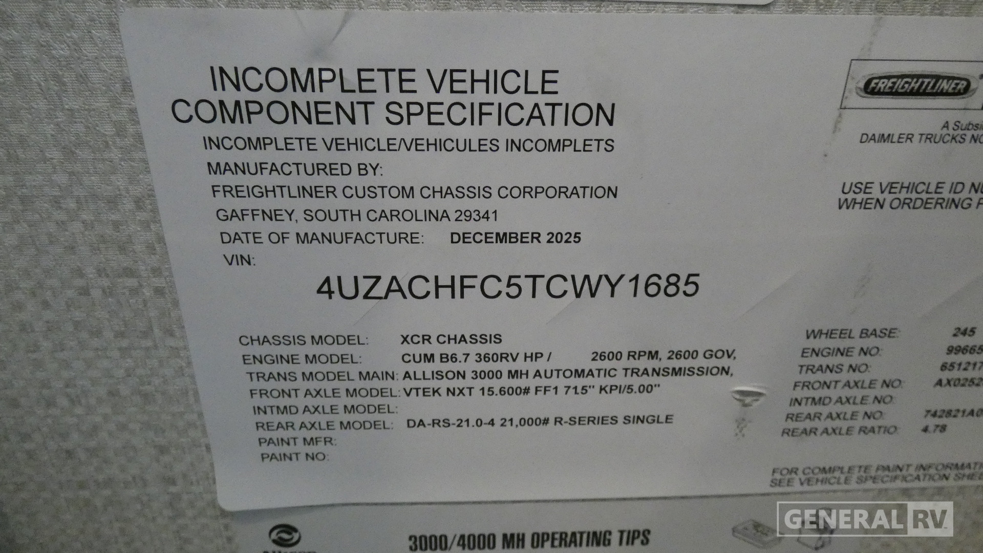 2026 Thor Motor Coach Aria 3702 for Sale