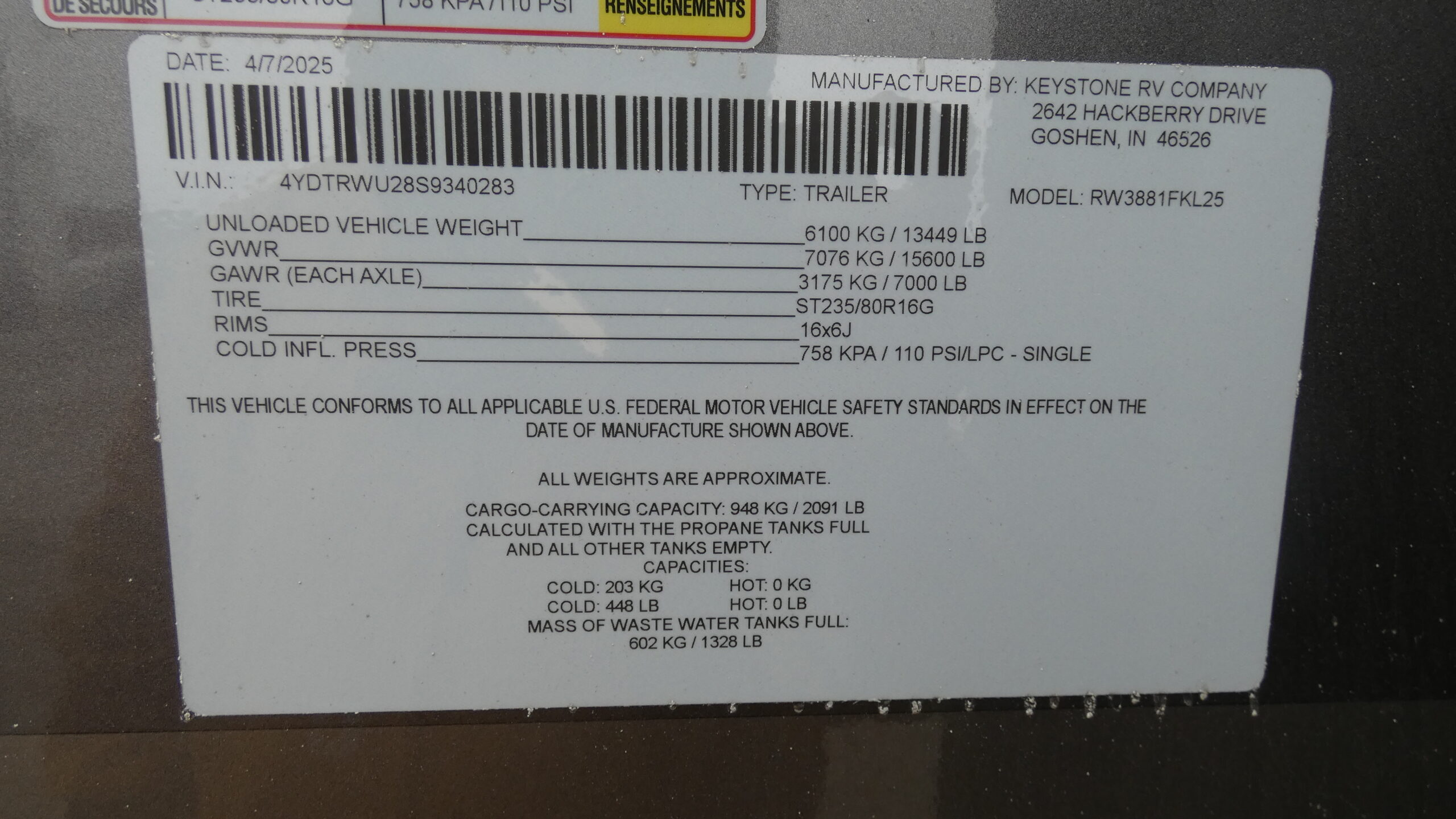 2025 CrossRoads Hampton HP388FKL for Sale